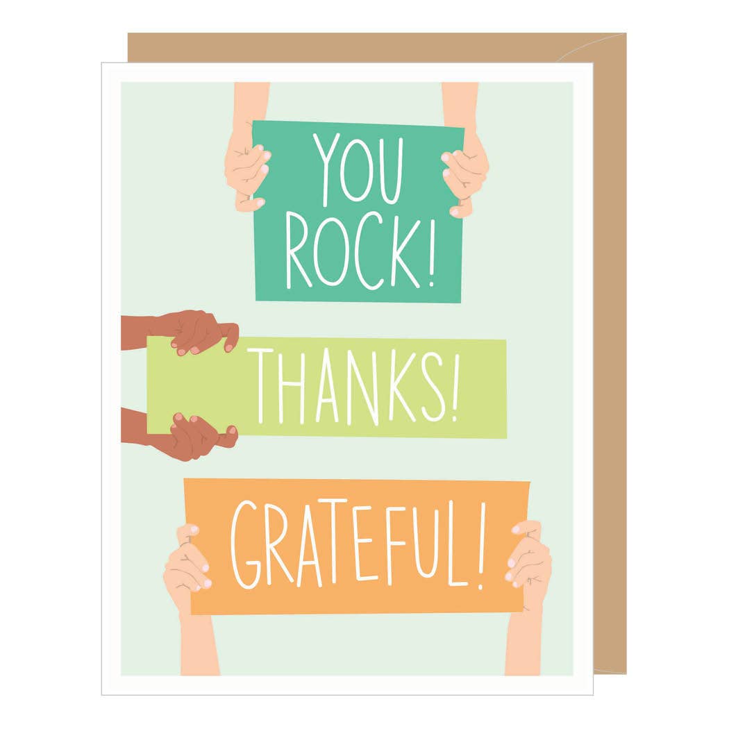 You Rock+Thanks+Grateful, Thank You Card