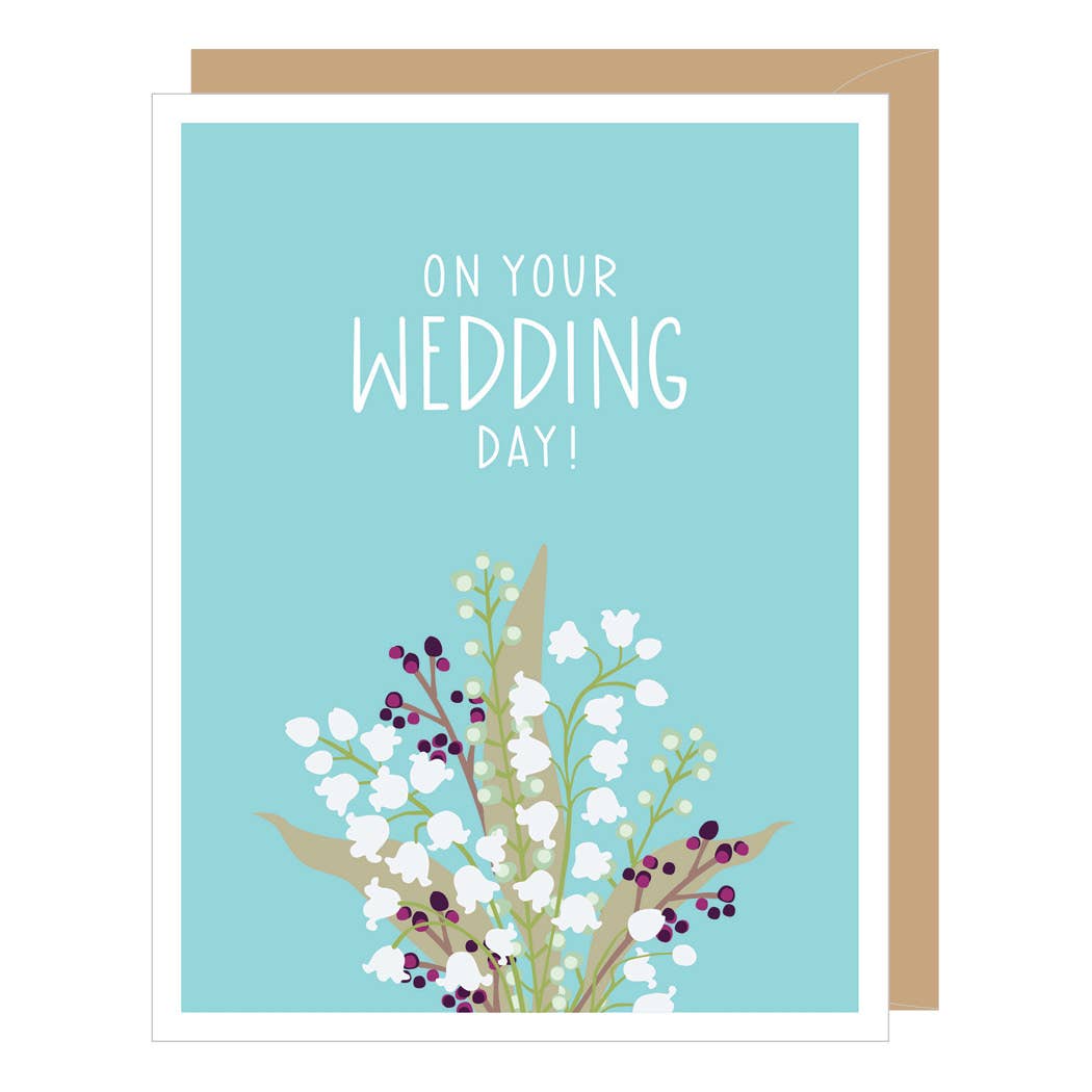 Lily of the Valley Bouquet Wedding Card