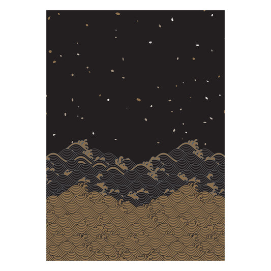 Golden Waves Dotted Hardcover Journal