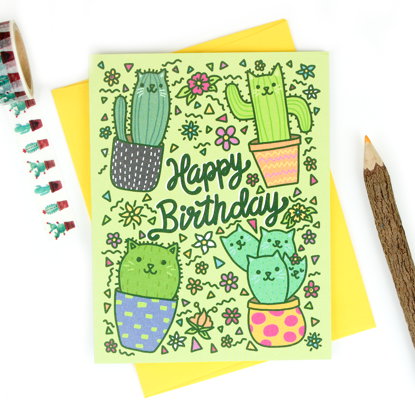 Cactus Cats Birthday Card