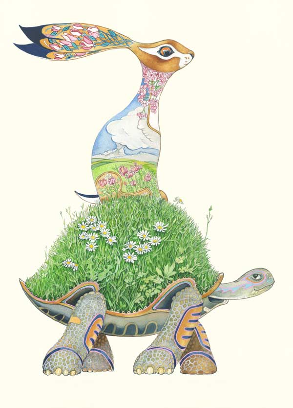 Tortoise and the Hare Greetings Card