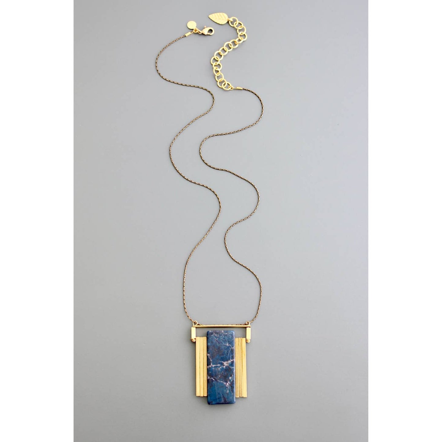 Geometric Gemstone Pendant Necklace