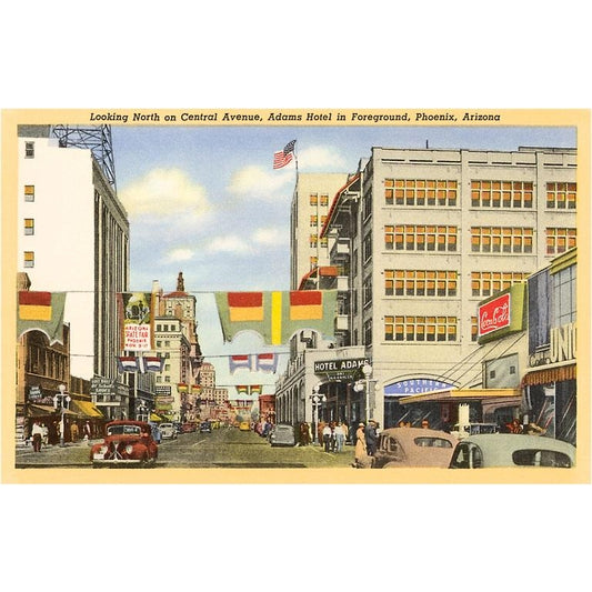 Central Avenue, Phoenix - Vintage Image, Postcard