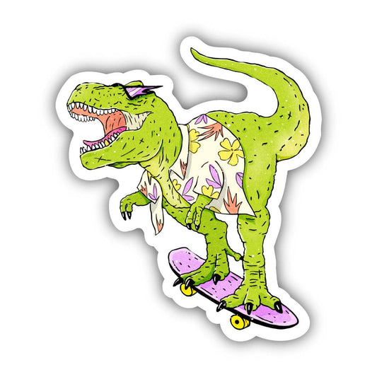 Rad Skateboard T-Rex Dinosaur Sticker