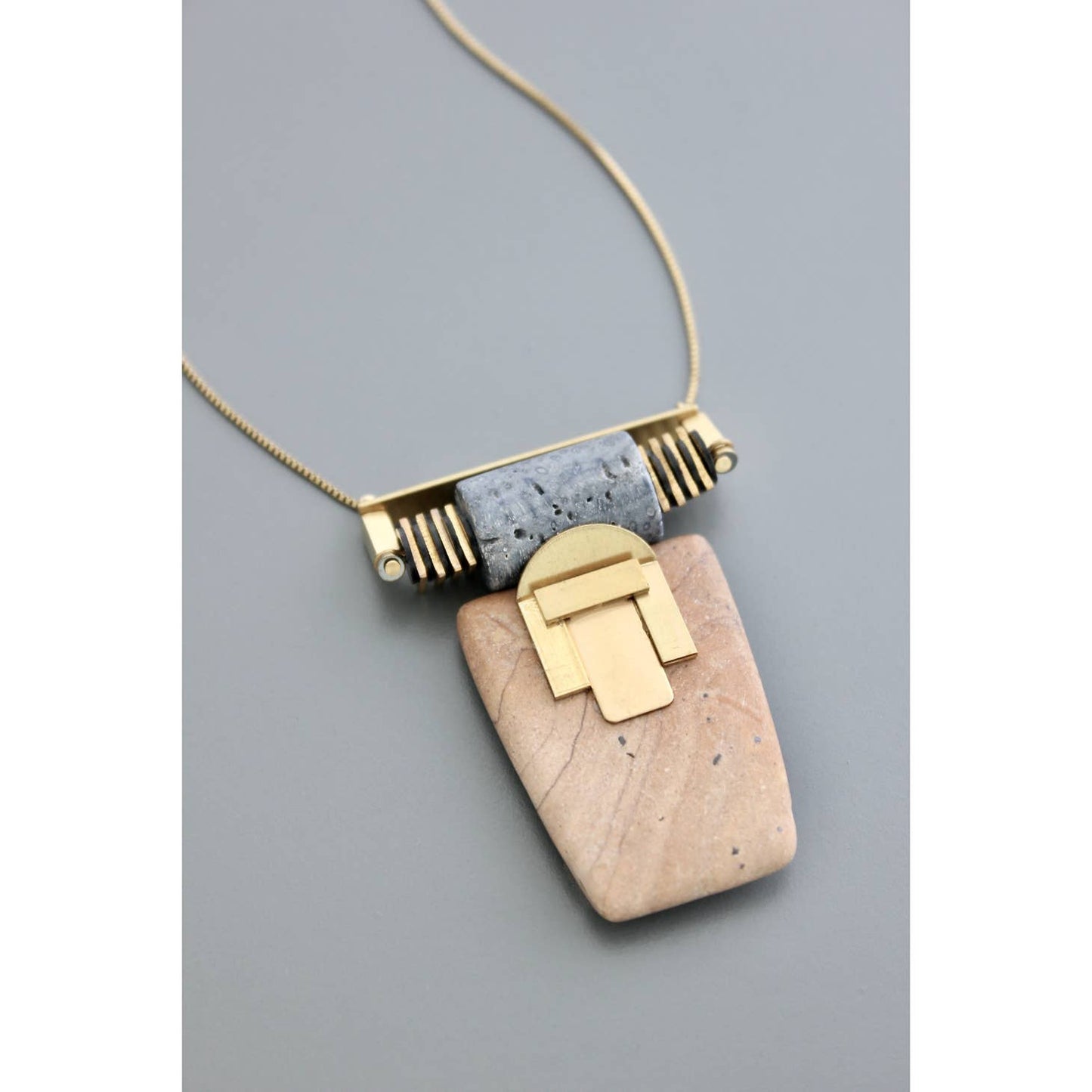 Jasper and Coral Pendant Necklace