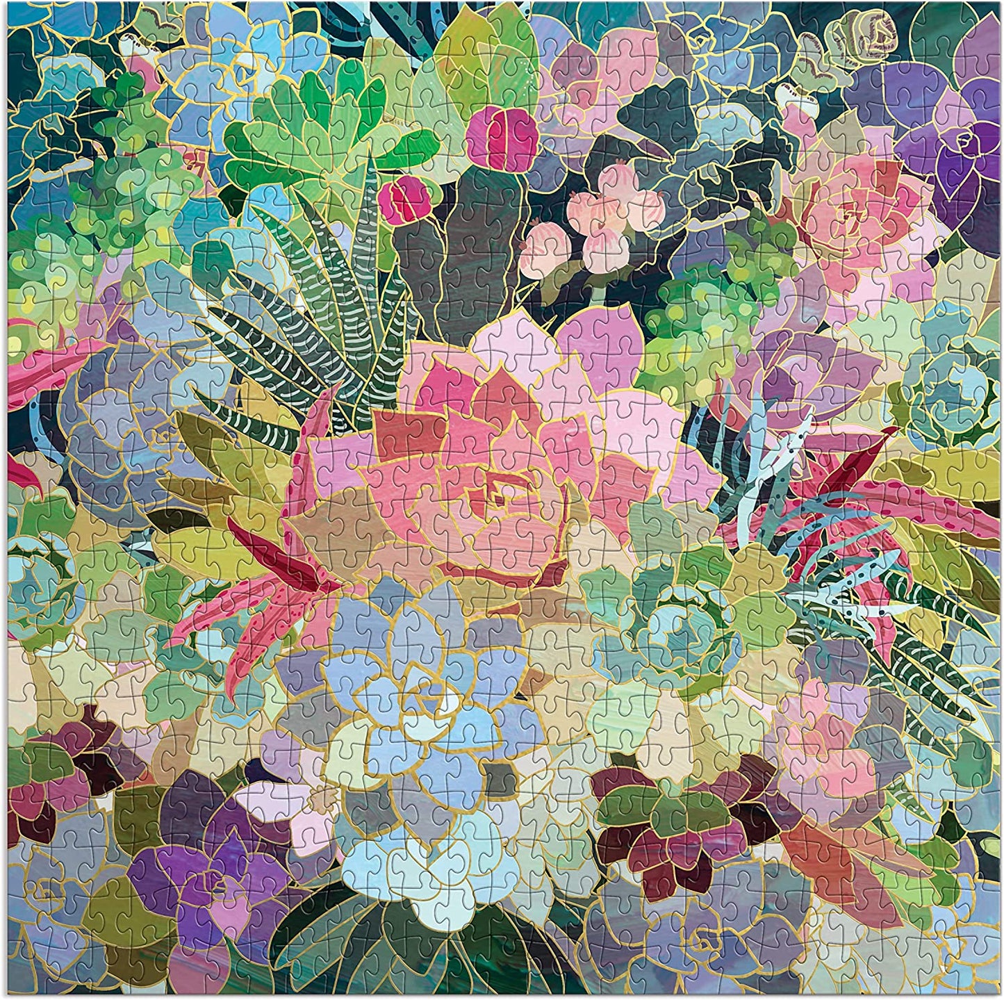 Succulent Mosaic 500 Piece Foil Puzzle from Galison