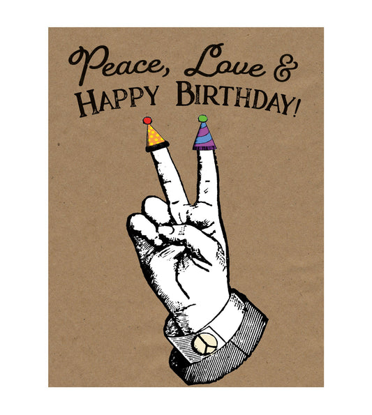 Peace, Love and Happy Birthday Card
