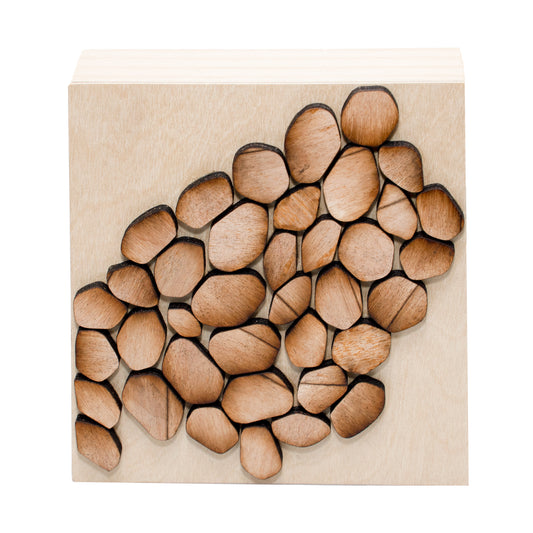 Wood carved art block - shapes