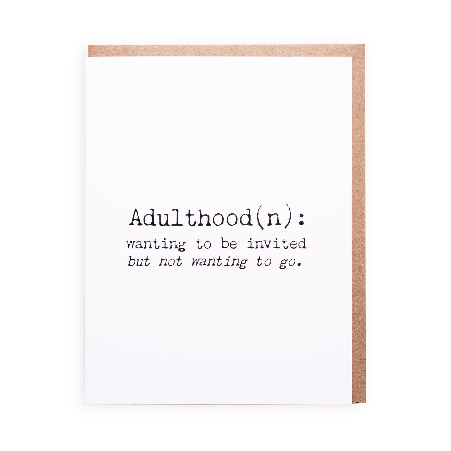 Definition Of Adulthood Birthday Card