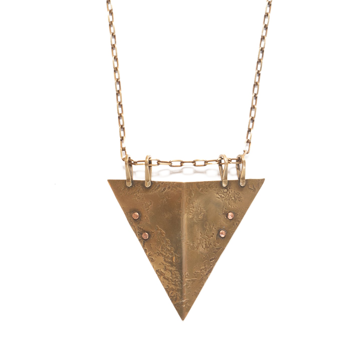 Brass Arrow Shield Necklace