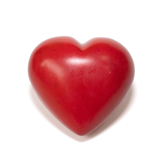 Carved Soapstone Red Heart