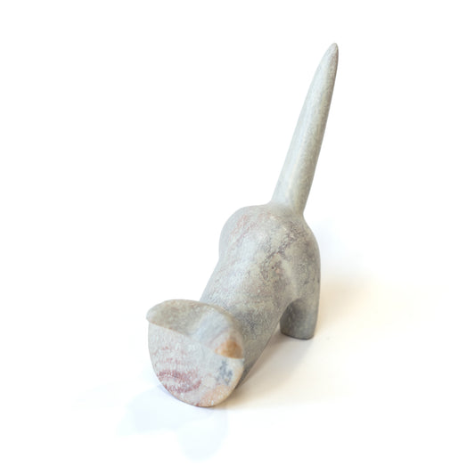 Carved Natural Soapstone Cat Statue
