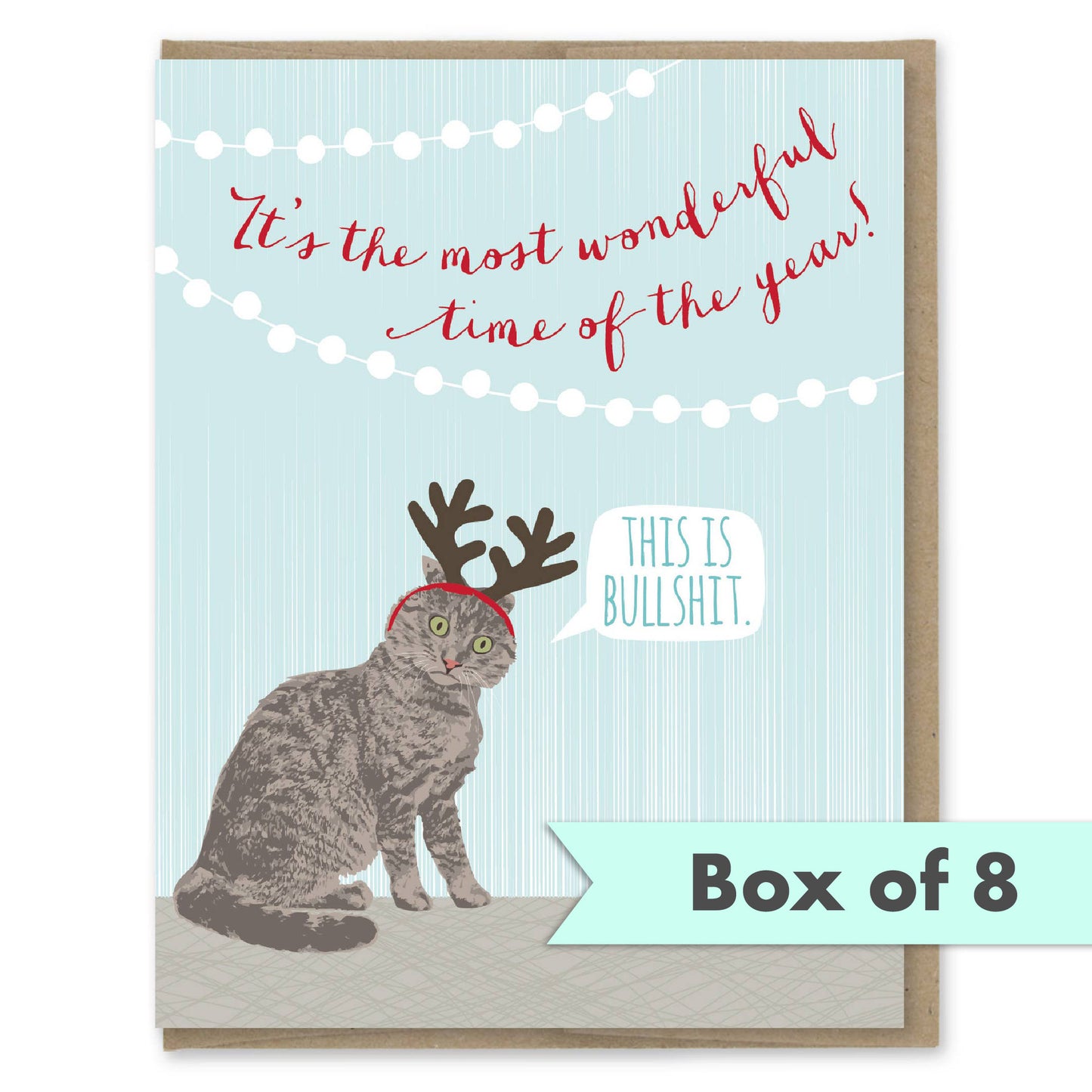 Cat Antlers and Wonderful Time Card - Box of 8
