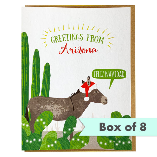 Feliz Navidad Donkey - Box of 8