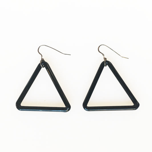Hand-blown triangle dangling Earrings