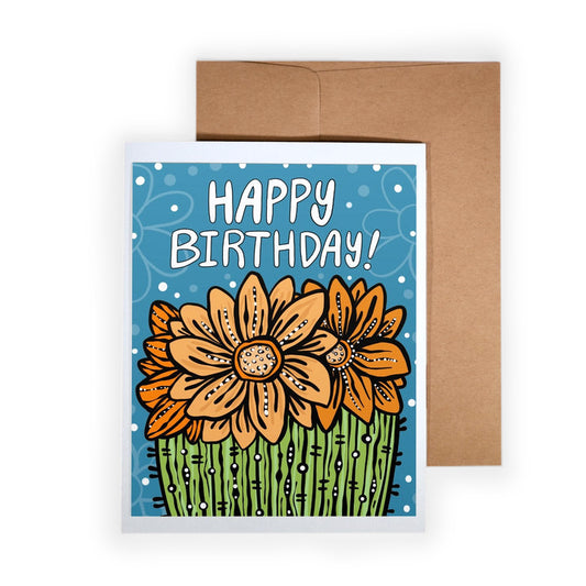 Happy Birthday Barrel Cactus Card