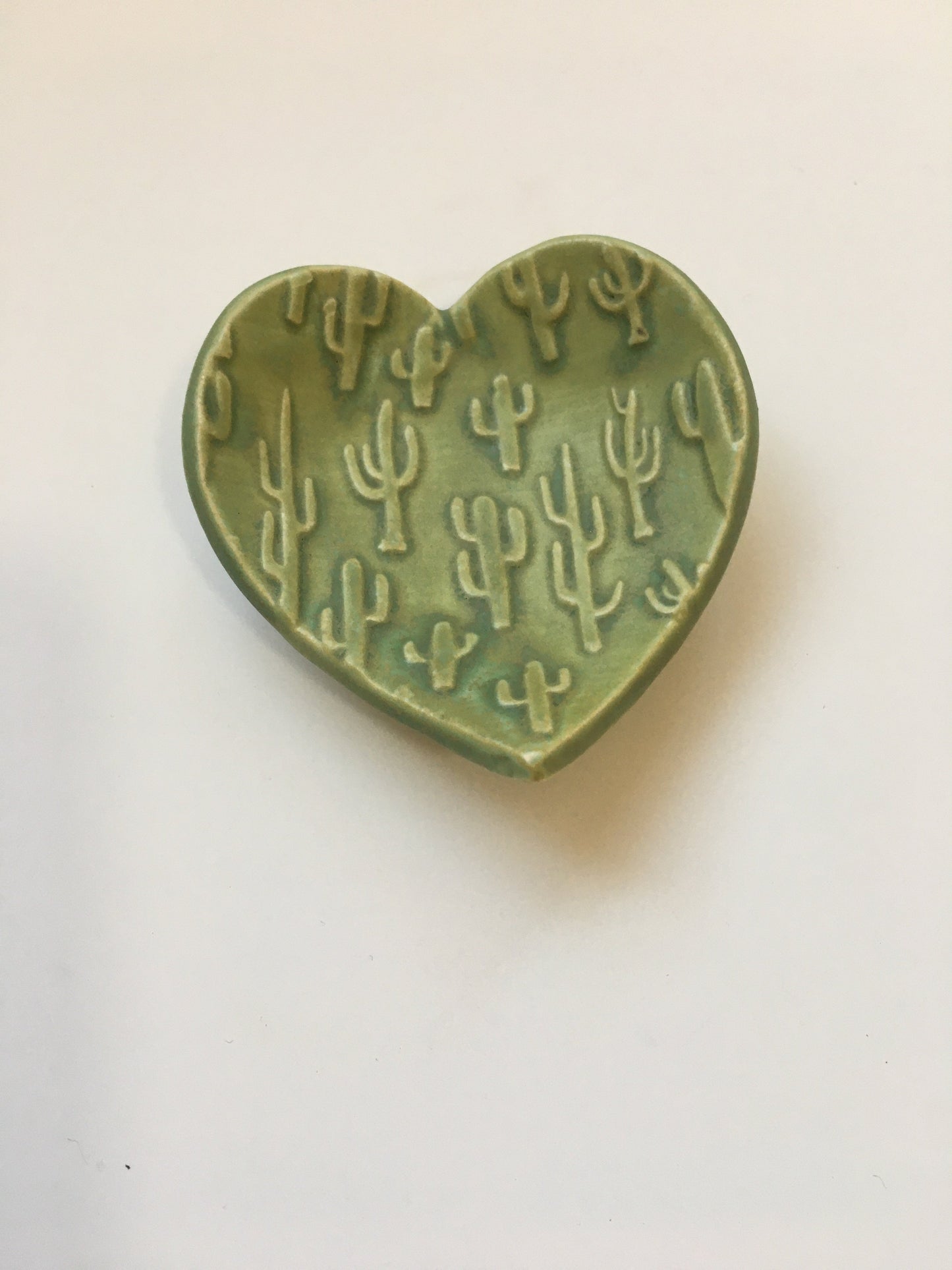 Ceramic Saguaro Heart Ring Dish