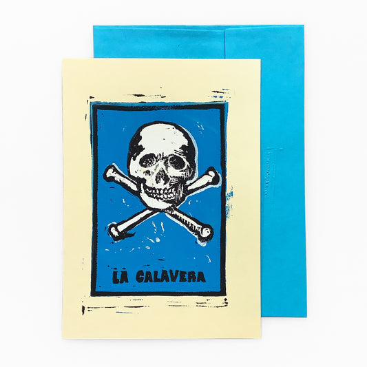 La Calavera Hand-pulled Linoleum Print Card