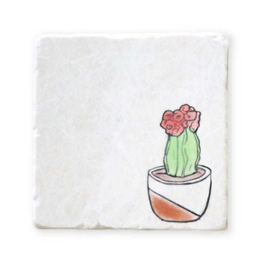 Modern Cactus Marble Coaster