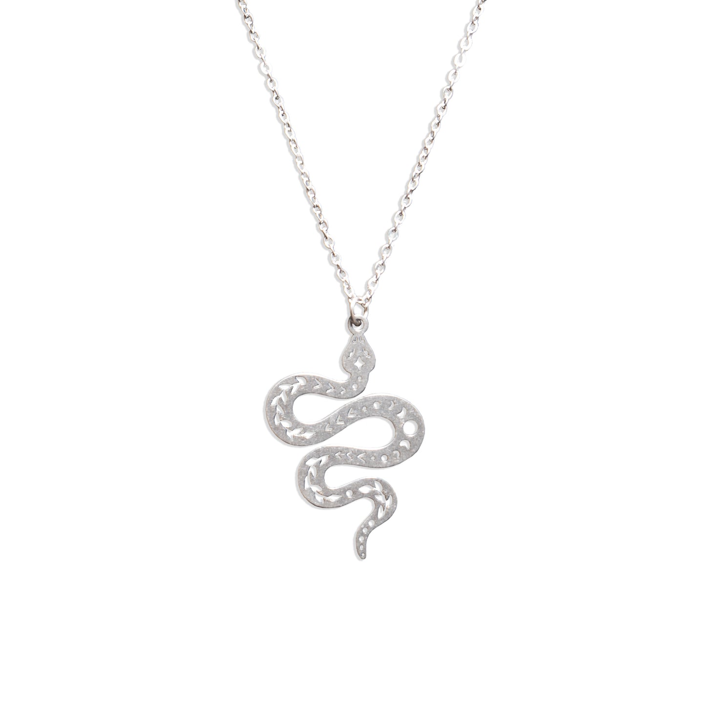 Moon Phases Snake Charm Necklace