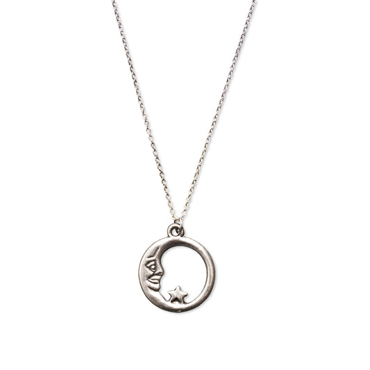 Metallic Moon and Star Handmade Necklace