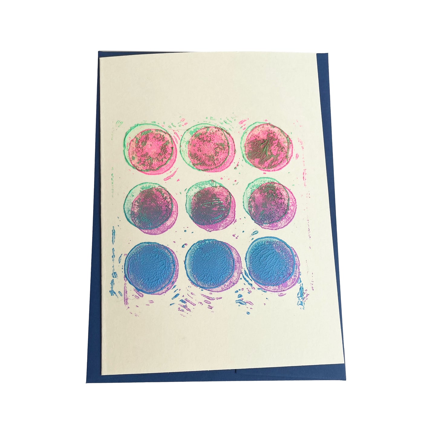 Neon circles print card