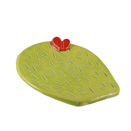 Prickly Pear With Flower Handmade Ceramic Spoon Rest