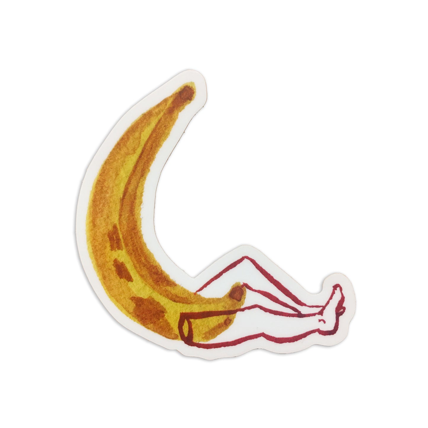 Banana with legs sticker