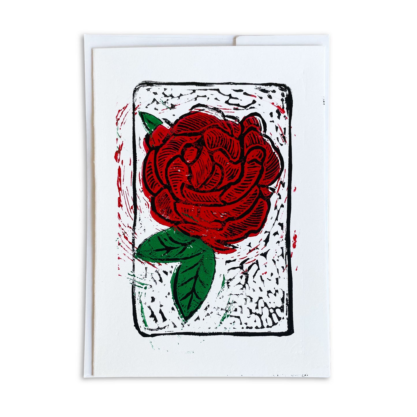 Rose Handmade Print Card
