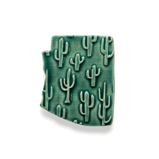 Handmade Ceramic Saguaros Cactus Magnet