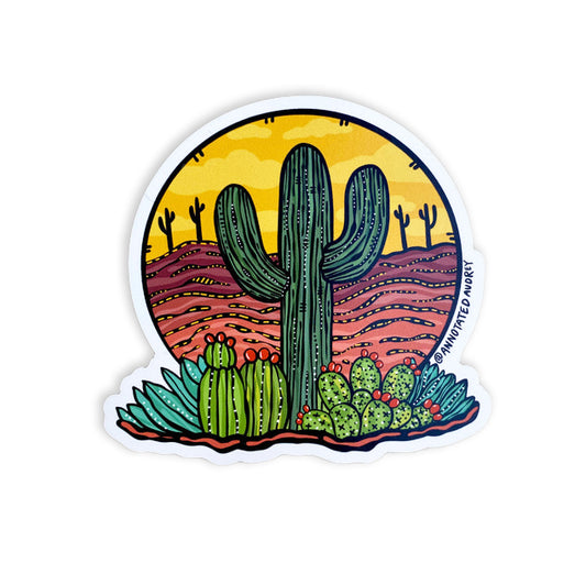 Saguaro Hug Flat Magnet