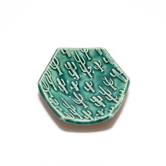 Ceramic Saguaro Hexagon Ring Dish