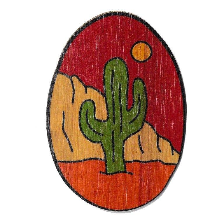 Saguaro Cactus Wood Sticker