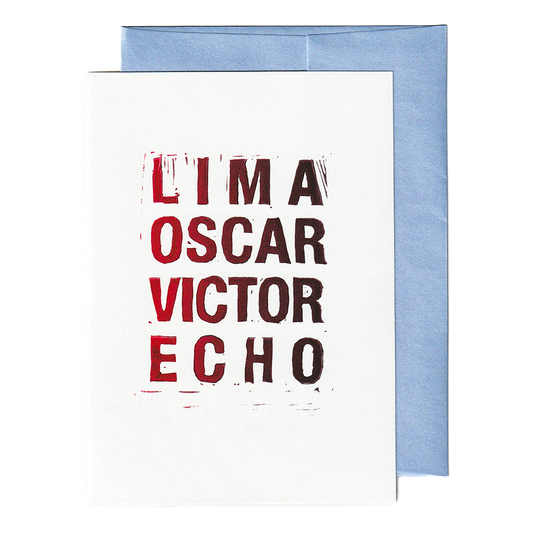 LIMA OSCAR VICTOR ECHO LOVE card
