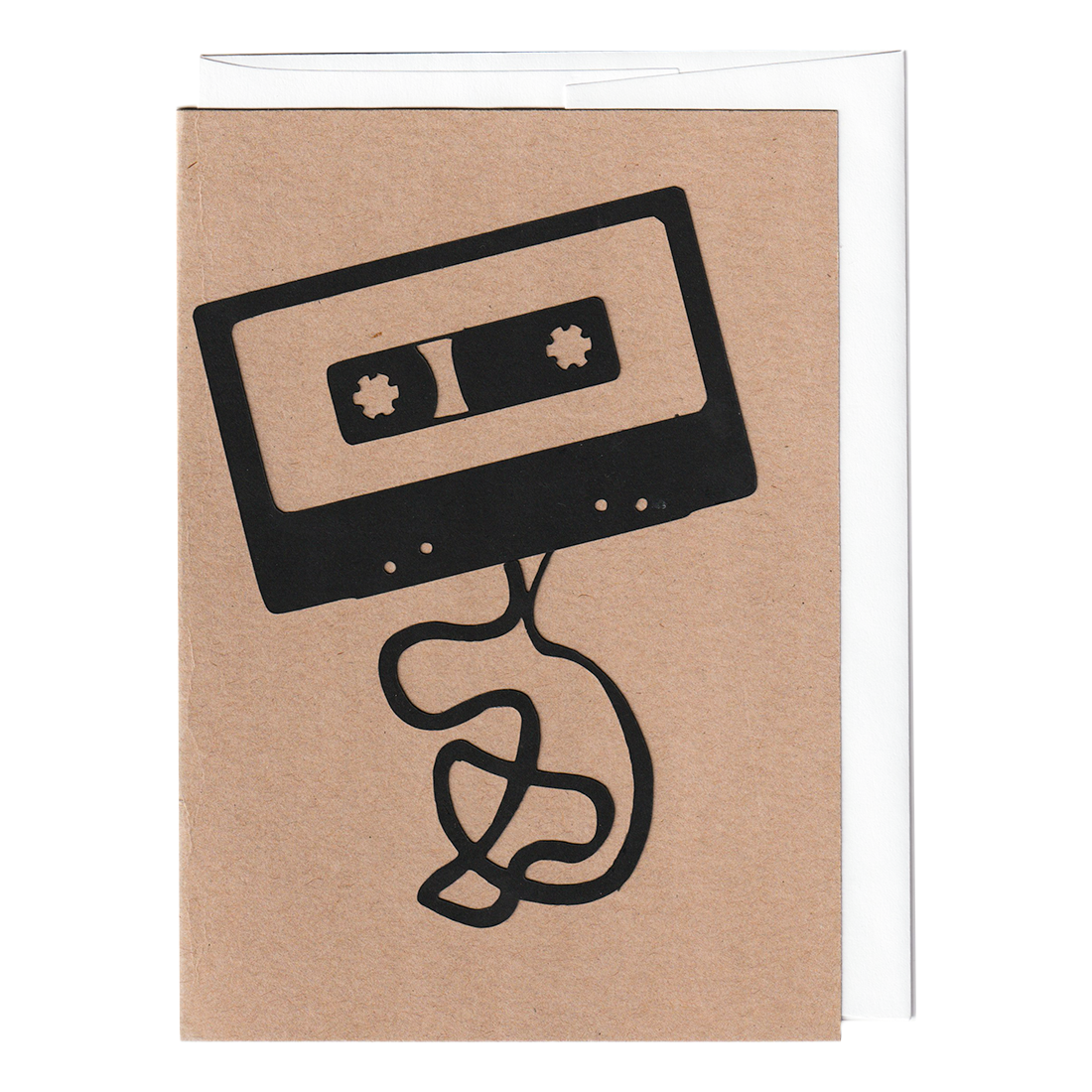 Cassette handmade cut paper card