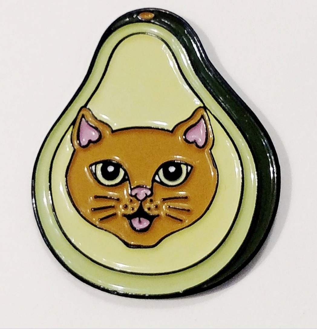 avoCATo Avocado Cat enamel pin badge