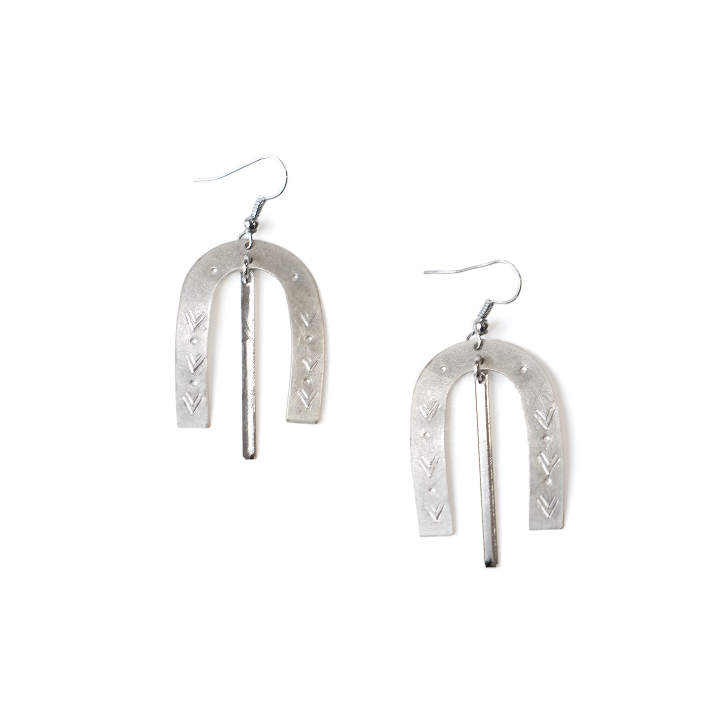 Stamped Arch Dangle Earrings