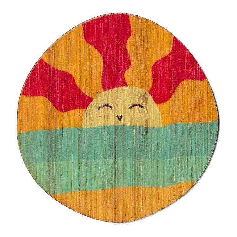 Sunset Smile Wood Sticker