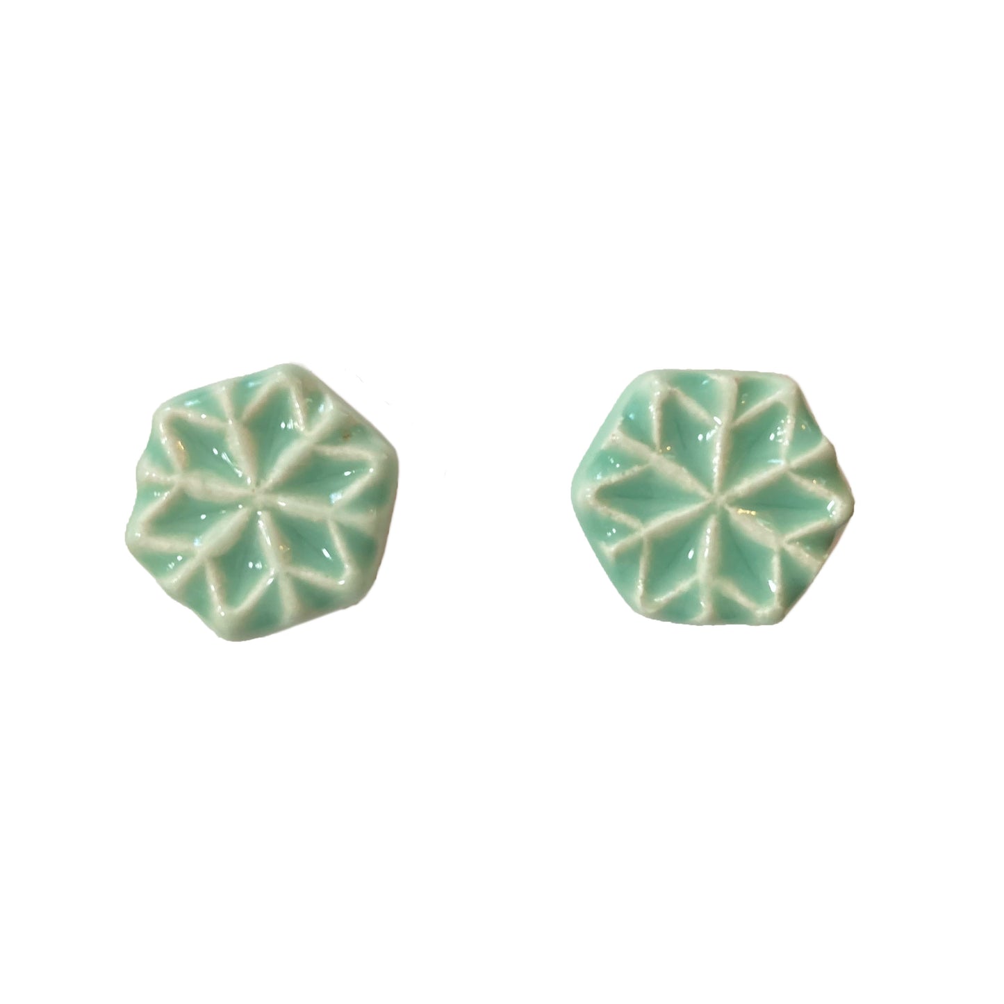 Geometric Ceramic Stud Earrings