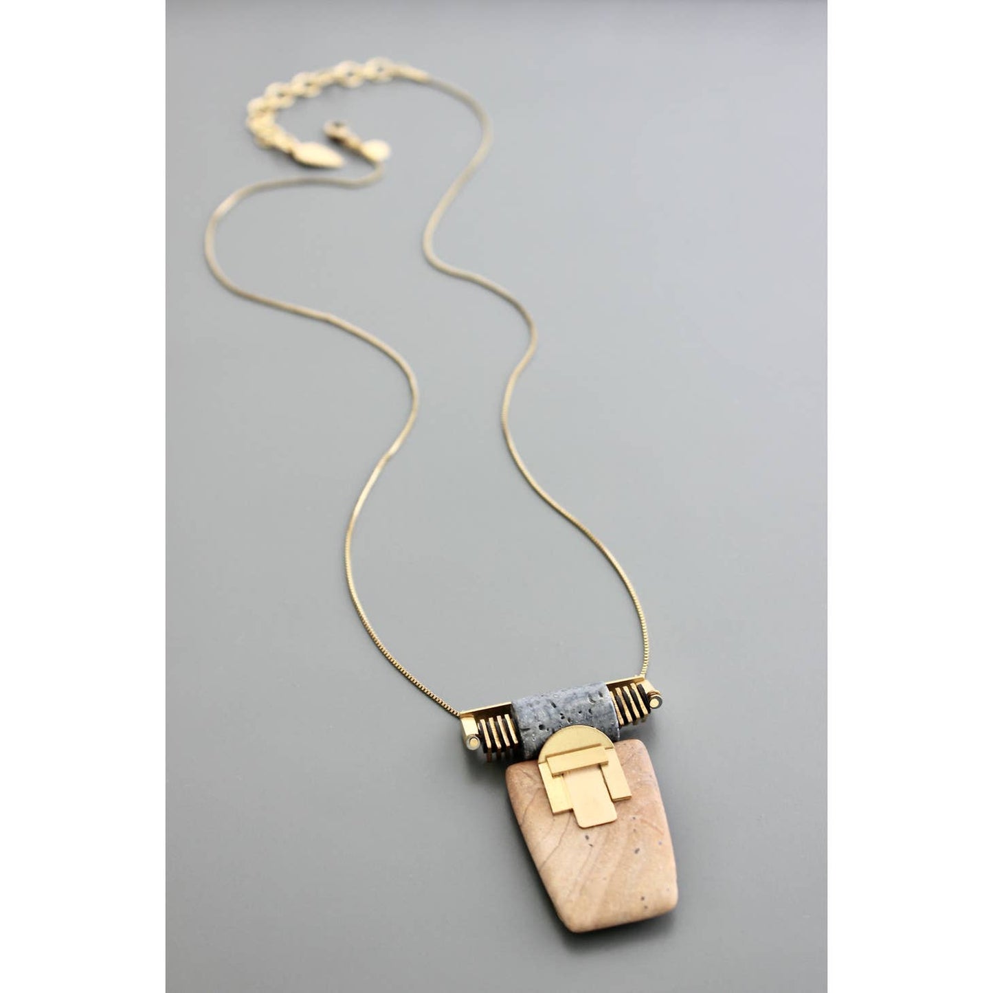 Jasper and Coral Pendant Necklace