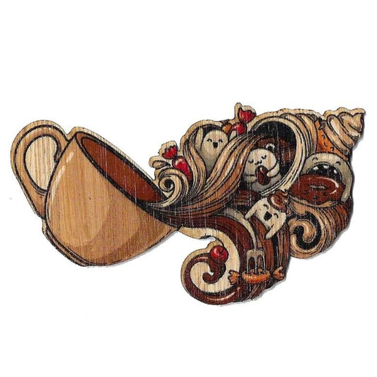 Coffee Spill Wood Sticker