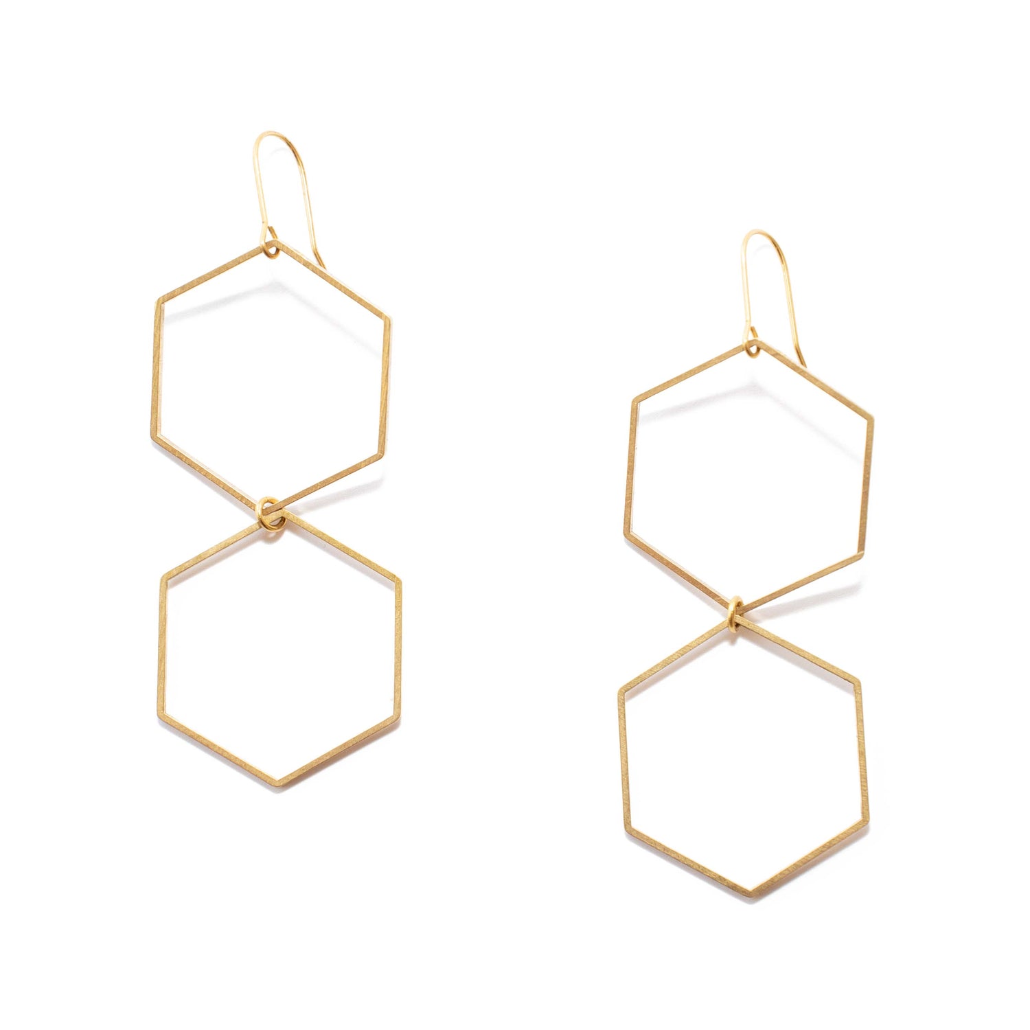 Double on sale hexagon earrings