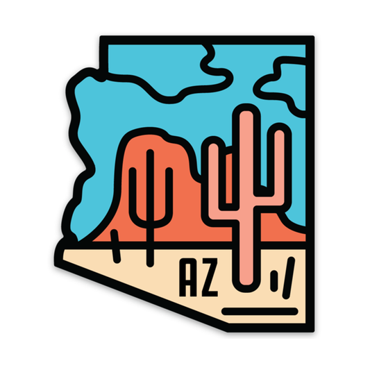 Pink Cactus  Arizona Sticker