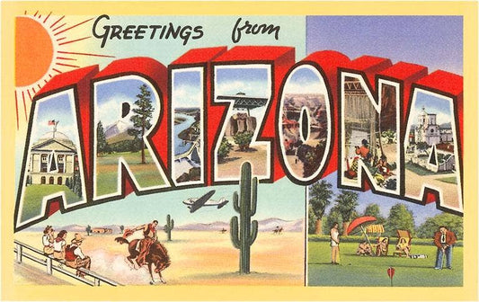 Greetings from Arizona - Vintage Image, Postcard
