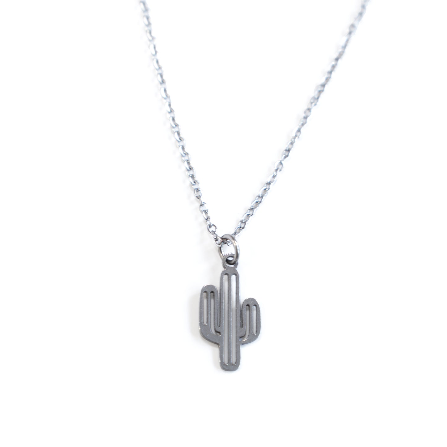 Flat Saguaro Charm Necklace