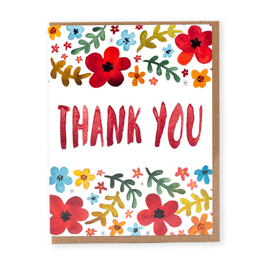 Bright Floral Thank You Card
