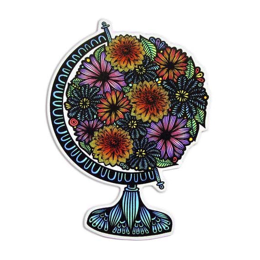 Floral Globe Sticker