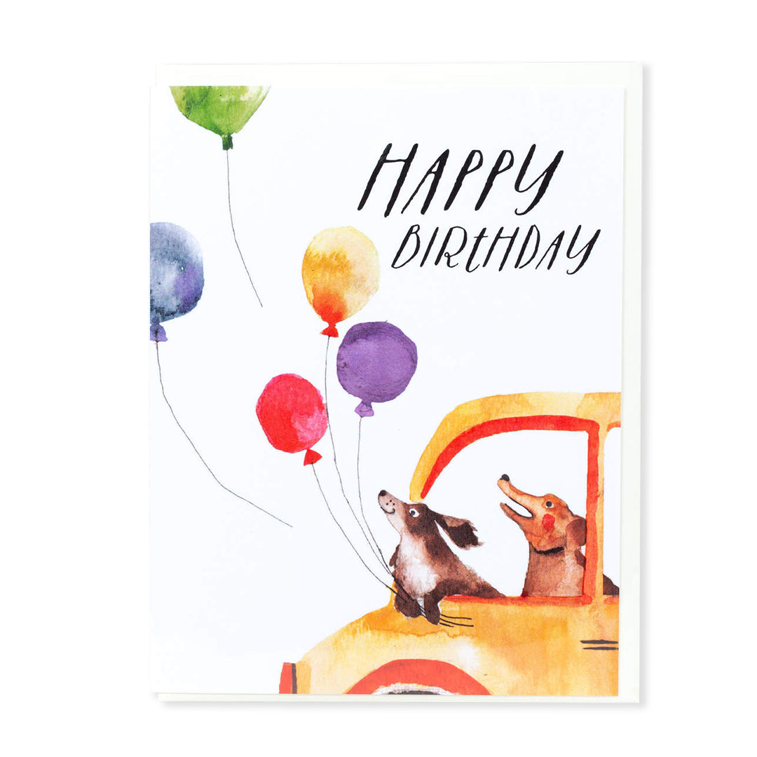 Dogs & Balloons Birthday Card