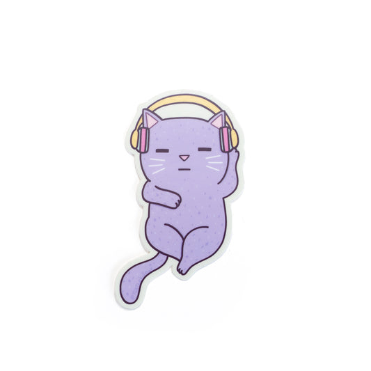 Headphones Cat Vinyl Sticker