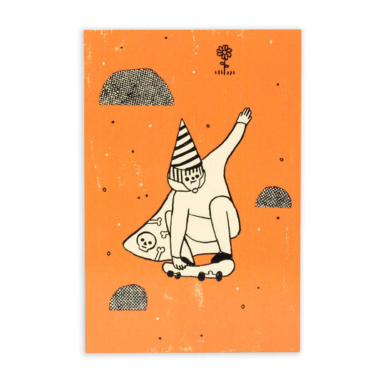 Skateboard Wizard Postcard